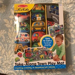 Melissa & Doug take-along town play mat toy set NEW